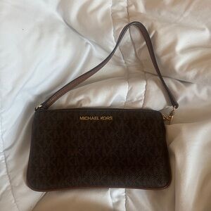 Michael Kors Dark Brown Monogram Wristlet